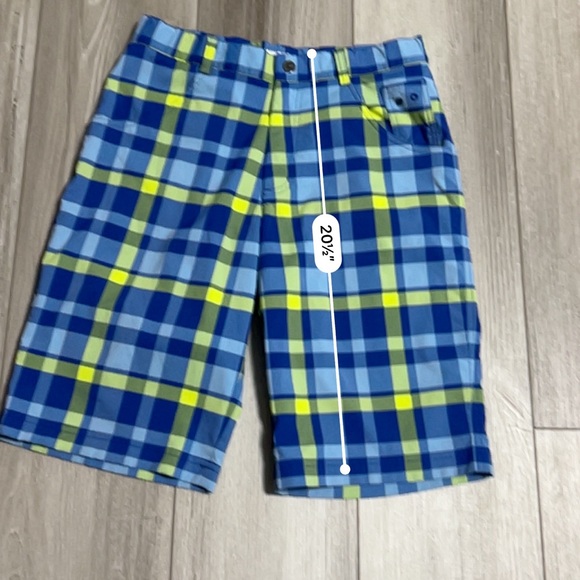 Nike Golf Plaid Shorts Sz Large Boys Polyester Spandex Waist w Stretch - Picture 3 of 10